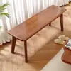 Banco largo de madera maciza nórdica para sala de estar y mesa de comedor, banco moderno de madera natural de lujo ligero, banco de nogal para el pie de la cama para cambiarse los zapatos