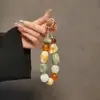 Pulseira de Pedra Xadrez Colorida Fresca e Simples Corrente para Capa de Celular Corrente Criativa para Pendurar na Bolsa Pingente de Chaveiro Universal para Mulheres