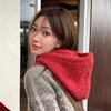 Coreia do Sul Balaclava Chapéu Cachecol Peça Única Feminino Outono e Inverno Quente Proteção de Orelha Capuz de Pescoço Chapéu de Lã Tricotado