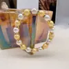 Pulseira de Pérolas de Cristal Dopamina Colorida Mista Transfronteiriça para Mulheres, Nicho de Luxo Leve, Moda Exquisita, Sensação de Alto Padrão, Pulseira de Verão