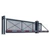 Puerta colgante eléctrica de aleación de aluminio, puerta industrial inteligente, puerta corrediza lineal sin rieles, puerta telescópica suspendida para patio de fábrica.