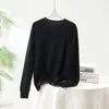 Novo Estilo Outono e Inverno 2026 100% Caxemira Pura Quente e Confortável Estilo Casual Camisa Básica de Gola Redonda