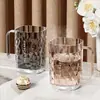 Vaso para Cepillo de Dientes con Patrón de Diamante, Vaso para Lavarse la Cara de Pareja Atractivo, Vaso para Enjuague Bucal Infantil, Vaso Transparente para Cepillo de Dientes con Asa para Baño