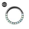 Cross-border Novo produto G23 Titanium Fine Inlay Aobao Split Ring Opal Nose Middle Ring Multi-uso Ring Puncture Brincos Earbone Ring