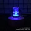 Base luminosa led colorida creativa transfronteriza luz nocturna decoración de regalo madera maciza bola de cristal de medusa 3D lámpara de mesa pequeña