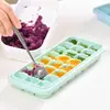 Molde Creativo Grande para Cubitos de Hielo con Tapa, Caja para Hacer Hielo, Caja de Suplementos Alimenticios, Película de 24 Compartimentos, Charola de Hielo de Silicona Transfronteriza