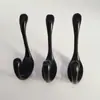 Novo gancho de liga de alumínio preto direto da fábrica, gancho duplo perfurado, gancho de parede, estilo europeu retrô