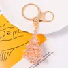 Popular Árbol de Navidad Transfronterizo Llavero Creativo Colgante Pequeño Metal con Rhinestone de Aceite Goteante Pequeños Regalos de Navidad al por Mayor