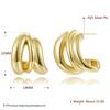 Venta al por mayor de fábrica Moda Pendientes Irregulares de 3 Tubos Aguja de Plata 925 Kzc925E020