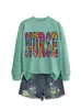Amazon eBay site independente casual da moda personalizado feminino enfermeira colorido estampa de leopardo outono e inverno gola redonda moletom