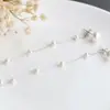 Nafoge plata al por mayor pendientes de plata de ley 925 con perla natural pequeña pendientes largos de borla de plata de moda