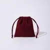 Bolsa de terciopelo para joyas, bolsa para guardar auriculares, color macarrón, con diseño de abanico de peluche
