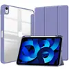 Para Apple iPad Pro11 2024 Funda Protectora iPad Air13 Ranura Transparente para Lápiz Funda de Cuero Acrílico