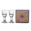 Conjunto de Copos de Cristal Transparente para Licores e Vinhos Peça Única Moderno Simples Conjunto de Dois Copos Pequenos para Moutai Caixa de Presente