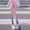 Lolita Estilo de Chica Japonesa Medias de Seda Degradadas Rosa Melocotón Blanco Celebridad de Internet Color Seda Negra Pantalones Delgados con Falda Deseo Puro