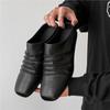 Chinelos Quadrados de Couro Plissado, Mocassins, Tamancos Birkenstock Quadrados para Homens e Mulheres, Sapatos Derby, Meia-Chinelos Casuais