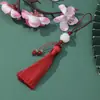 8cm Tres Capas Flor de Loto Borla Bodhi Perla de Loto Borla Colgante Accesorio Funda de Teléfono Correa Cadena Colgante