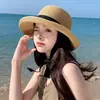 Sombrero de Sol Estilo Lujo Ligero Sombrero de Paja Estilo Nuevo Japonés para Mujer Verano con Visera Plegable Viaje Vacaciones Playa Protección Solar Sombrero de Sol Venta al por Mayor