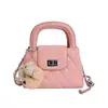 Bolsa de corrente estilo francês com padrão de losangos de nicho para mulheres, nova moda primavera-verão 2026, bolsa de mão pequena para ombro e transversal para o dia a dia