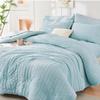 Juego de edredón seersucker de 3 piezas ropa de cama para las cuatro estaciones con funda de edredón y funda de almohada juego de edredón doble