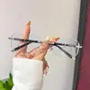 Óculos de Proteção de Novo Estilo com Borda Lapidada em Diamante de Alta Definição, Óculos Planos Sem Armação da Moda Anti Luz Azul com Diamantes, Óculos de Leitura de Alta Qualidade