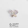 Accesorios para Uñas al por Mayor Oro Real Circonia Corazón Rosa Océano Diamante Microincrustado Decoración G-2359 Estampado en Caliente Estilo Lujo Ligero