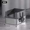 Caixa de Areia para Gatos Grande Fechada Desodorizante de Aço Inoxidável, Destacável, Fácil de Limpar, Espessada, à Prova de Salpicos, Novo Modelo de Banheiro para Gatos