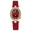 Relógio Gedi Fashion Tendência Pulseira de Couro Vermelho Âncora, Relógio Feminino Único de Quartzo Vermelho, Relógio de Pulso Simples Retrô