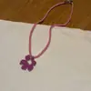 Colar de Flor de Acrílico Colorido Dopamina Corrente de Clavícula Doce de Verão Corrente de Pescoço Ins Acessório de Pescoço para Mulheres