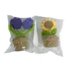 Adornos de Ramo de Planta en Maceta de Producto Terminado Transfronterizos, Adornos de Escritorio Creativos de Tulipán Girasol de Hilo Tejido a Crochet Hechos a Mano, Regalos