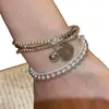 Pulsera "Time Mark" estilo francés, perla ultra brillante y diamantes, exquisita, lujo ligero, alta gama, joyería femenina suave y elegante