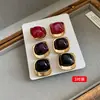 Pendientes de borla con carcasa de madera marrón transfronterizos europeos y americanos, pendientes de estilo vintage Maillard, pendientes de mujer de lujo ligero de alta gama