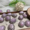 Pulsera Accesorios Colgantes Diseño Caja de Viento Estilo Corte Cuadrado Lihui Morado Natural con Agujeros