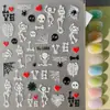 Pegatinas transfronterizas para decoración de uñas de Halloween, coloridas de araña fantasma adhesivas 3D, pegatinas para uñas en relieve 5D, modelo SL