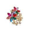 Broche Bordado Pesado Flor Hoja Flor para Mujer Siete Colores Corte Marqués Pedrería Adorno de Pecho Lujo Ligero Traje Abrigo Chal Corsage Mayoreo