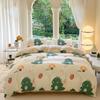 Juego de Cuatro Piezas de Dibujos Animados al por Mayor Cuidadosamente Seleccionado Estilo Ins Sábana Funda Nórdica Funda de Colcha de una Pieza para Dormitorio de Estudiante Ropa de Cama para Invierno