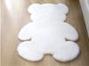 Alfombra Nueva de Piel Sintética de Conejo Espesada y Forrada de Felpa con Dibujos de Animales para Dormitorio, Mesita de Noche, Mirador, Habitación Infantil, Alfombrilla Antideslizante con Forma de Oso