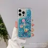 Para OPPO Fondo de Bikini Arenita A96 Funda de Teléfono A17 Dibujos Animados A5pro Resistente a Caídas Líquido con Purpurina A38 Linda
