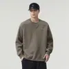 Nova marca moderna, moletom masculino de outono, simples, com estampa de letras, gola redonda, solto e confortável, pulôver casual de alta rua