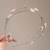 Diadema de aleación con borde fino, flor dulce de pedrería, doble capa, estilo coreano, nuevos accesorios para el cabello, diadema pequeña fresca y dulce versátil