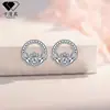 Pendientes de Tachuela Geométricos Originales de Plata de Ley S925 Transfronterizos para Mujer, Sensación de Lujo Ligero de Gama Alta, Pendientes con Incrustaciones de Circonita, Accesorios para Orejas de Diseño Nicho