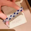 Pulsera Retro Estilo Corte Zirconia Forma de Abanico Sentido de Diseño Nicho Exquisita Versátil Pulsera Lujo Ligero Sensación de Alta Gama Joyería para Mujeres
