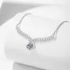 Collar de Plata de Ley S925 con Colgante Transfronterizo para Mujer Cadena para Clavícula de Moissanita Alas de Ángel Collar de Moissanita de 1 Quilate