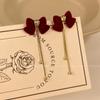 Pendientes de borla con lazo de terciopelo rojo, ligeros, de lujo, de alta calidad, para el Festival de Primavera de Año Nuevo 2023, joyería para las orejas.