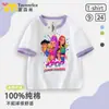 Caçadores de Demônios Kpop Caçadores de Demônios Camiseta Casual Solta de Manga Curta com Gola Redonda Top Infantil