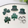 Hoja Hierba Irlandesa Accesorios de Joyería DIY Sombrero de Hierba de la Suerte Llavero Pulsera Pendientes Colgante Colgante de Buena Suerte