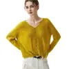 Cárdigan de punto de cachemira, cárdigan ligero de cachemira para mujer, transparente y delicado, con un lujoso tacto de terciopelo de seda, corte oversize y relajado
