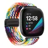 Adecuado para correa Fitbit Versa 4, Sense bucle tejido de nailon con cierre magnético de metal Versa 2