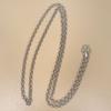 Collar Grueso de Perlas de 3.5m con Anillo en Forma de O Cadena de Perlas Chapada en Oro Anillo de Pareja Agresivo y Moderno para Hombre Cadena de Platino Personalizada