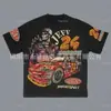 Camiseta con Estampado Distintivo Estilo Americano Street Gothic Algodón Puro Primavera y Otoño Nuevo Estilo Estilo Retro para Hombres y Mujeres Pareja